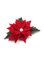 Momilio handmade Spinka do włosów Poinsecja na święta