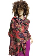 duży szal kolorowy dwustronny