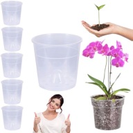 ZESTAW 5 SZTUK DONICZKI PRZEZROCZYSTA PLASTIKOWA DO STORCZYKA KWIATÓW