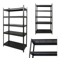 REGAŁ METALOWY DO GARAŻU MAGAZYNOWY 200X120X40 5 PÓŁEK PIWNICY BIURA CZARNY