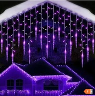 Lampki choinkowe Sople Lampki 200 LED FIOLETOWY sople 150 lampek