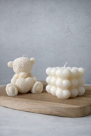 Świeca sojowa zestaw 2szt Made with Love miś serce prezent |noya