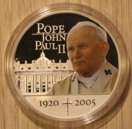 JAN PAWEŁ II 1 $ ONE DOLAR 2005 COOK ISLANDS 1 OZ 999 1 UNCJA CERT + ETUI