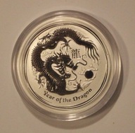 ROK SMOKA 2012 LUNAR 2 II - 50 CENTÓW 2012 AUSTRALIA 1/2 OZ 999 - PÓŁ UNCJI