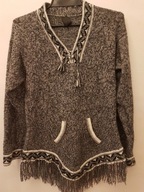 NORWESKI SWETER S\M SWETR Z FRĘDZLAMI BOHO HIPPIE