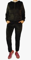 MODNY WELUROWY KOMPLET DRESOWY CZARNY DAMSKI SPODNIE + BLUZA ROZMIAR XXL