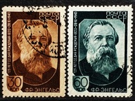 ZSRR Mi. Nr. 992-993 1945r. Friedrich Engels