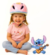 Kask dla dziewczynki na rower hulajnogę deskorolkę Stitch różowy 3+ Disney