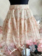 spódniczka vintage rozkloszowana falbanki bufiasta kwiaty brokatowa tiulowa