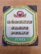 etykieta z piwa Łódzkie Jasne Pełne lata '80