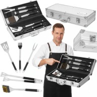 ZESTAW AKCESORIÓW NARZĘDZI SZTUĆCÓW PRZYBORÓW DO GRILLA WALIZKA XXL
