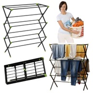 SUSZARKA NA PRANIE PIONOWA STOJĄCA SKŁADANA SUSZARKA DO UBRAŃ CZARNA XL 10M