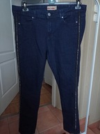 spodnie dżinsy proste strecz 46 janina lampasy