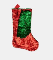 Skarpeta świąteczna na prezenty na kominek dekoracyjna czerwona zielona cek