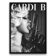 Plakat z ramą 21x30cm Cardi B Rap Muzyka Gwiazda Hip Hop Design Prezent