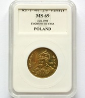 2 ZŁOTE 1998 ZYGMUNT III WAZA / MS69 PCG