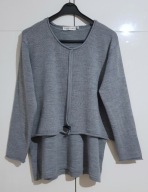 Komplet Dzianinowy Sweter Z Topem Szary Gina Laura |R. XXL