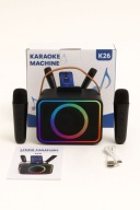Głośnik Bluetooth Karaoke K26 LED + 2 Mikrofony Bezprzewodowe USB/AUX