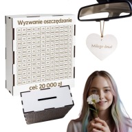 PREZENT NA DZIEŃ KOBIET SKARBONKA WYKREŚLANA WYKREŚLANKA DREWNIANA ZESTAW