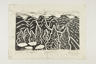 STANISŁAW DUTKIEWICZ 1923-2003 LINORYT KRAJOBRAZ