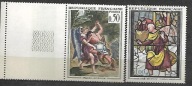 FRANCJA obraz E. Delacroix - witraż 1964 ** Mi 1426-7 [T:] (2585)