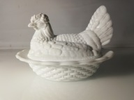 Bomboniera Puzderko Kura Szklana Lattimo Biała à la ZĄBKOWICE