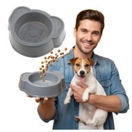 MISKA DLA PSA NA KARMĘ WODĘ ANTYPOŚLIZGOWA MOCNA SZARA PLASTIKOWA STABILNA