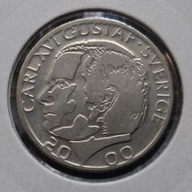*SZWECJA [0080]*1 korona 2000 (SVERIGE) Król Karol XVI Gustaw, Herb, Korona