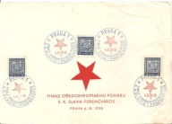 CZECHOSŁOWACJA-SLAVIA -FERENCVAROS -finał pucharu 1938 rok- na kartce