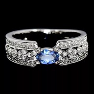 PERŚCIONEK Z NATURALNYM TANZANITEM