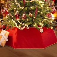 Osłona pod Choinke Osłona Stojaka Czerwona 80 cm Dywanik pod Choinkę