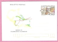 Włochy 1992 aerogram** podróże, odkrywcy 1, Kolumb