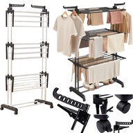 SUSZARKA NA PRANIE UBRANIA PIONOWA STOJĄCA DUŻA METALOWA CZARNA XXL DO 40KG