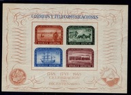 Argentyna / Mini arkusz 578-581 ( powstania Poczty ) 1948 r / czysty