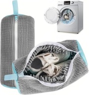 Worek do Prania Obuwia Torba na Buty Szary na Zamek Wielorazowy