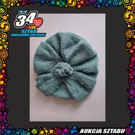 Beret miętowy z akrylu