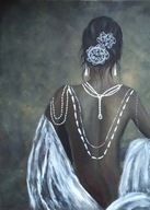 Kobieta obraz ręcznie malowany prezent 70x50 /75PatrykMit