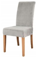 POKROWIEC NA KRZESŁO UNIWERSALNY WELUROWY SZARY DOPASOWANY