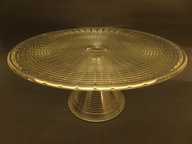 Hortensja, patera szklana kratka, nr kat. H22-1, szkło PRL, vintage