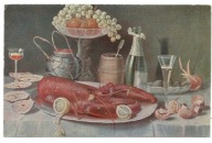 HOMAR OSTRYGI OWOCE I SZAMPAN MARTWA NATURA