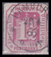 NIEMCY ( HAMBURG ) - znaczek kasowany z 1866 roku. Z 7021.