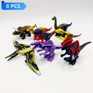 Klocki konstrukcyjne Świat dinozaurów zestaw 8szt różnych dinozaurów