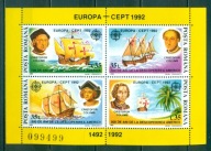 KOLUMB.EUROPA-CEPT. RUMUNIA. Mi. Bl.A**1992r.