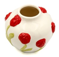 WAZON CERAMICZNY W CZERWONE TULIPANY