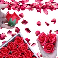 RÓŻE KWIATY MYDLANE 50 SZT. – ELEGANCKIE DEKORACJE, CZERWONE RÓŻYCZKI