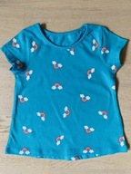 Bluzka T-shirt błękitna tęcza Dunnes Stores 9-12 miesięcy 80 cm + GRATIS