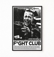 Plakat A4 z ramką "FIGHT CLUB" 21x29,7cm