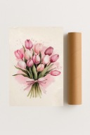 Plakat bez ram 30x40cm Tulipany Kwiaty Artystyczne Natura Design Hit