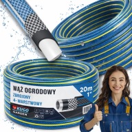 WĄŻ OGRODOWY ZBROJONY 1" CAL ZWIJANY 20M 4 WARSTWOWY ELASTYCZNY GUMOWY