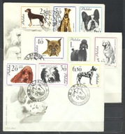 *FDC ROCZNIK 1963 Fi 1226-34 kas. 3 szt. RASY PSÓW / komplet